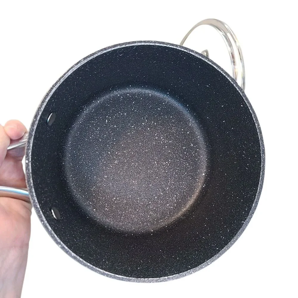 Starfrit The Rock 1.9L (2Qt) Non Stick Saucepan With Lid Durable forged Aluminum